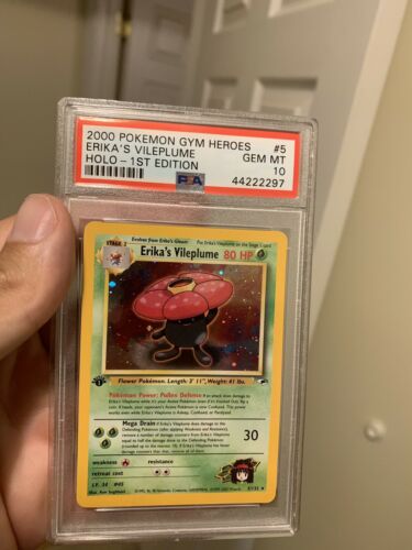 Pokemon Card 1st Edition Erikas Vileplume Gym Heroes 5132 PSA 10 Gem Mint