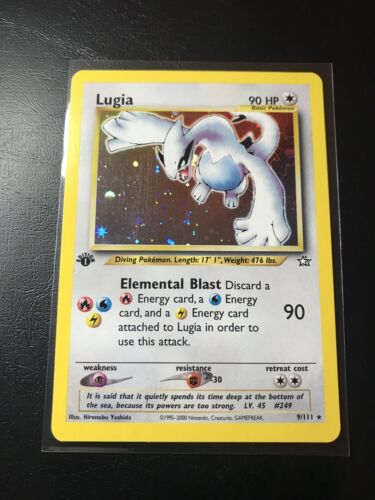 Pokemon 1st Edition Neo Genesis Holo Foil Lugia 9111 Card NMM condition 