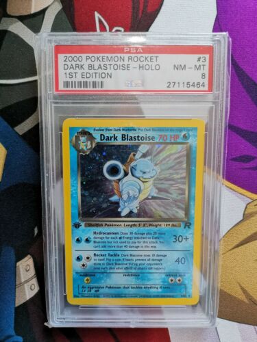 PSA 8 First edition Dark Blastoise Holo 1st  Pokemon Card WOTC Graded 382 Rare