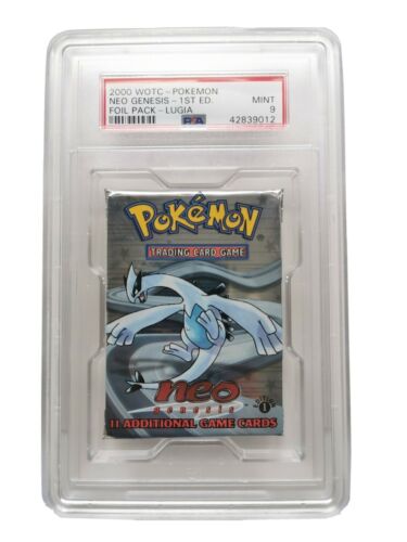 Pokemon 1st edition Neo genesis Booster pack Psa 9 Mint Lugia artwork