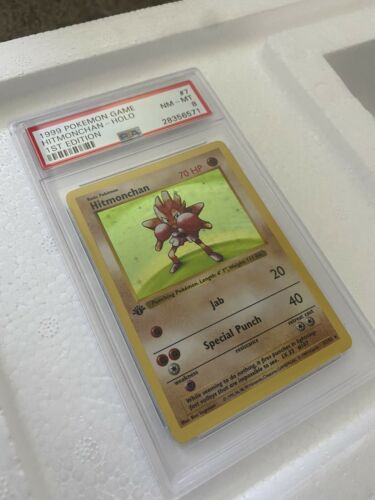 Hitmonchan PSA 8 1st Edition Shadowless Base Holo Pokemon Card