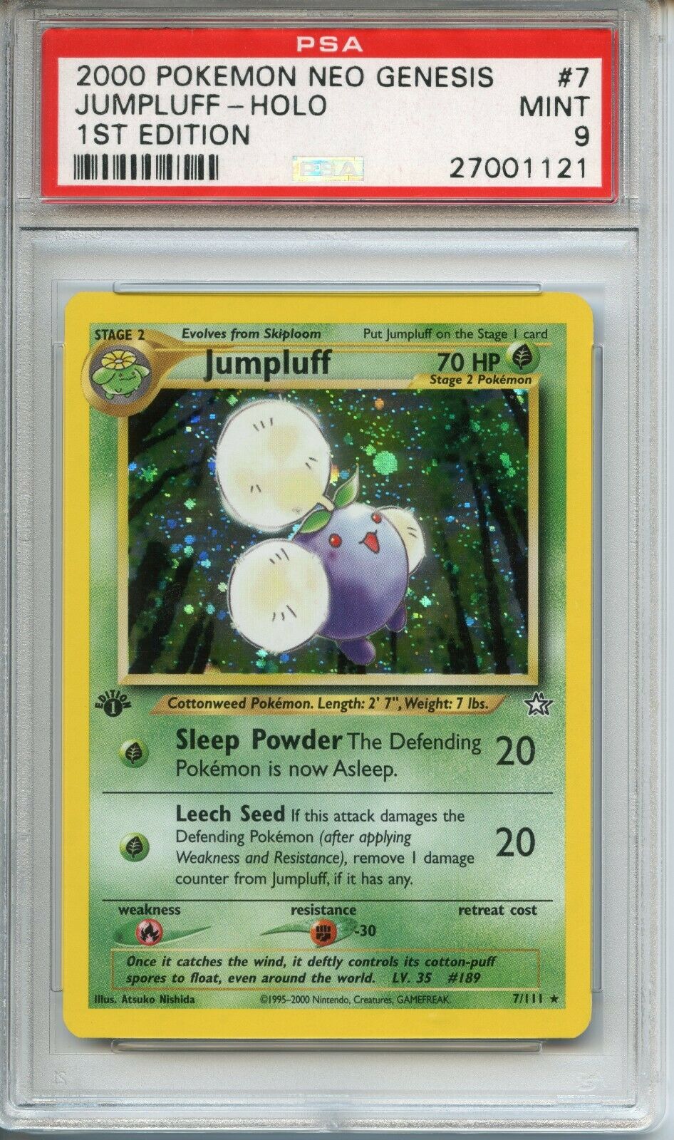 POKEMON PSA 9 MINT JUMPLUFF 1ST EDITION NEO GENESIS