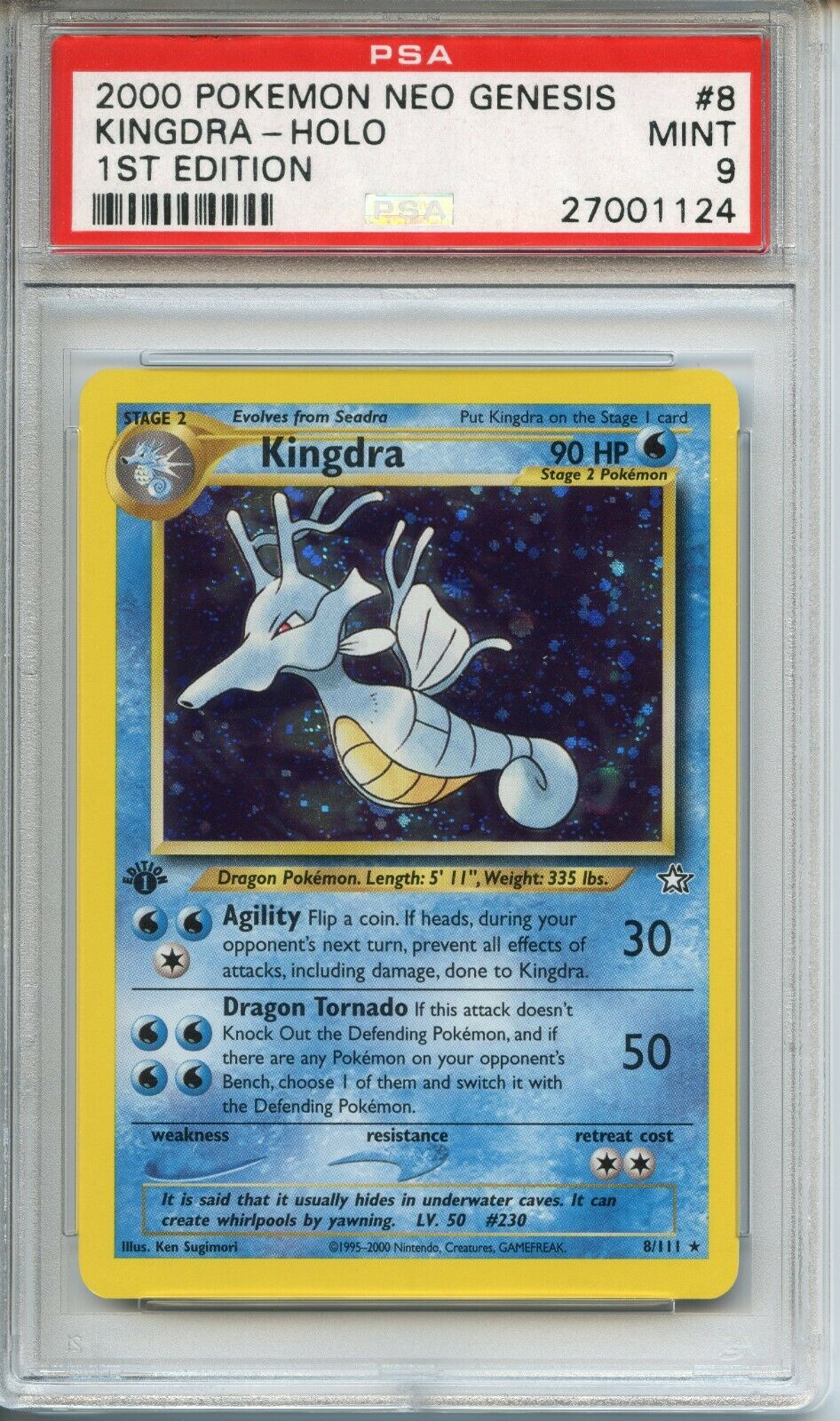 POKEMON PSA 9 MINT KINGDRA 1ST EDITION NEO GENESIS