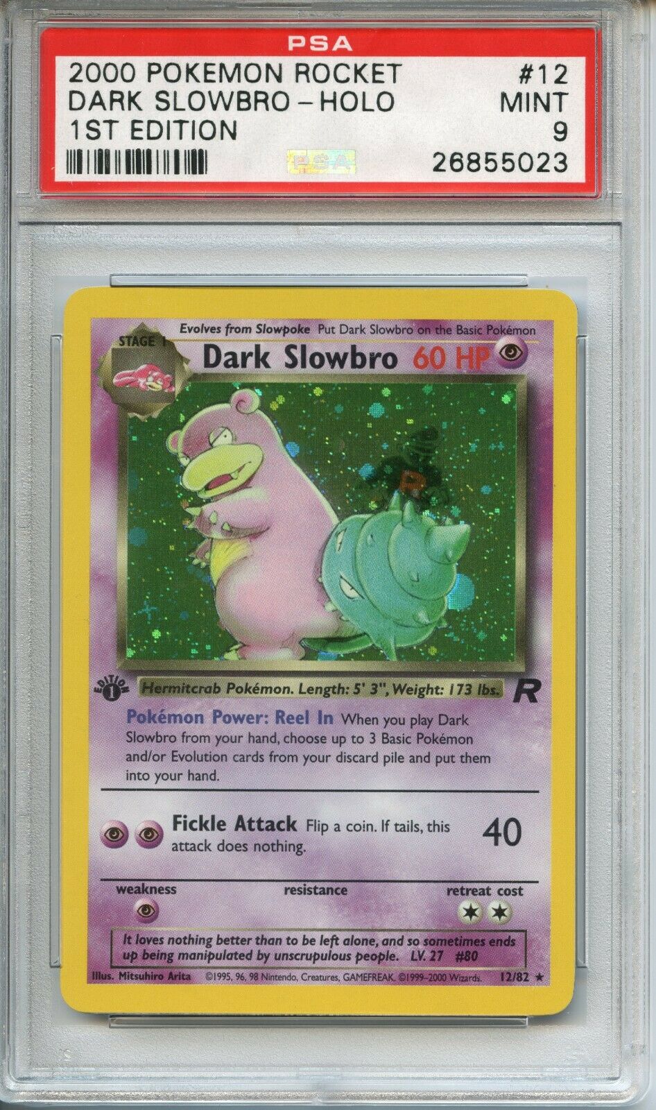 POKEMON PSA 9 MINT DARK SLOWBRO 1ST EDITION TEAM ROCKET