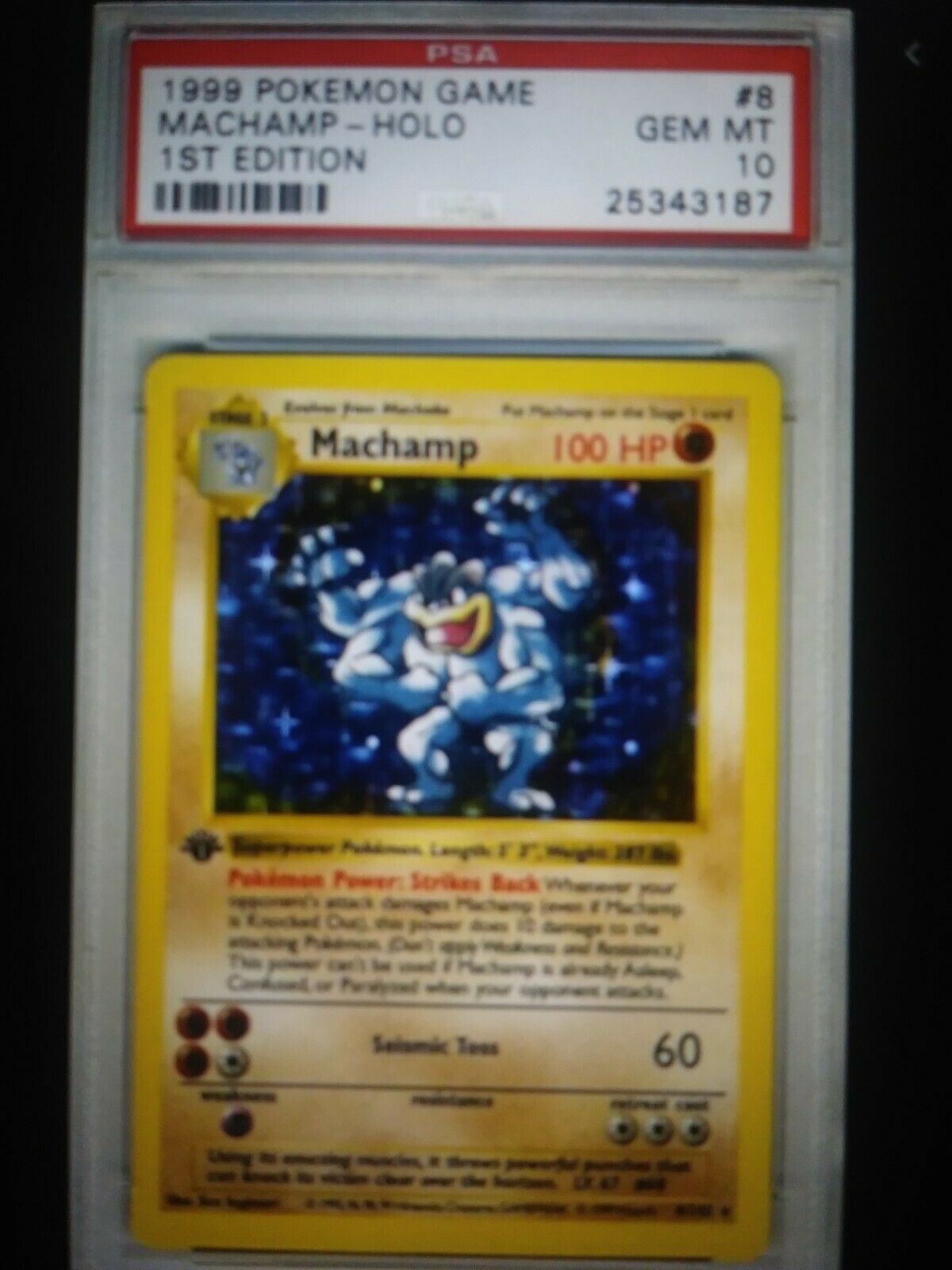 Pokemon 1st Edition Machamp PSA 10 MINT HOLO