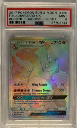 2017 Pokemon Sun  Moon FA Burning Shadows SECRET 150147 Charizard GX PSA 9