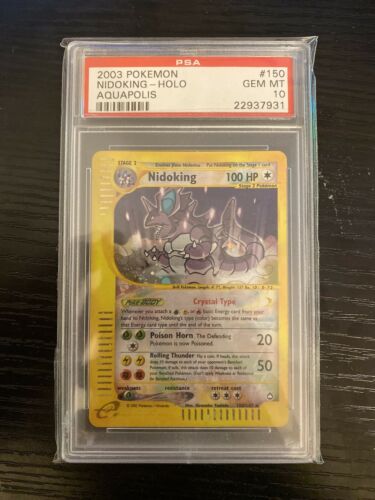 2002 Pokemon Aquapolis Nidoking Crystal Holo PSA 10 Gem Mint 150147
