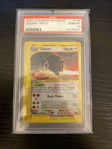 Pokemon Crystal Golem Holo PSA 10 Gem Mint Skyridge 148144