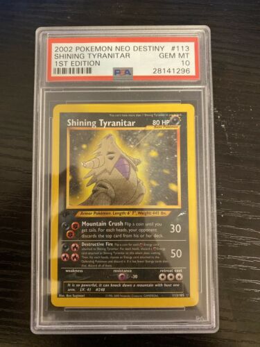 Shining Tyranitar PSA 10 Pokemon Neo Destiny 113105 Gem Mint 1st first Edition