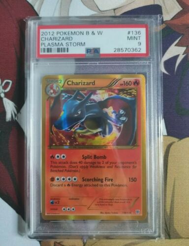 PSA 9 Charizard Black  White Plasma Storm 136135 Secret Rare Pokemon Card new