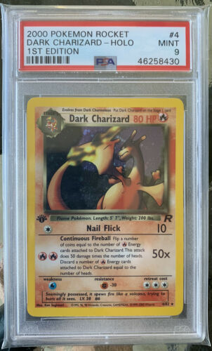 2000 Pokemon Team Rocket 1st Edition Holo Dark Charizard 4 PSA 9 RARE