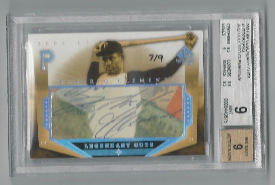 ROBERTO CLEMENTE 2004 SP LEGENDARY CUTS SIGNATURE AUTO 79 BGS 9 MINT  AUTO 9