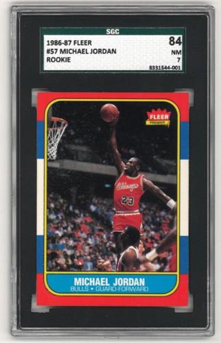 198687 Fleer Michael Jordan 57 RC SGC 84 NM 7 Lot 22