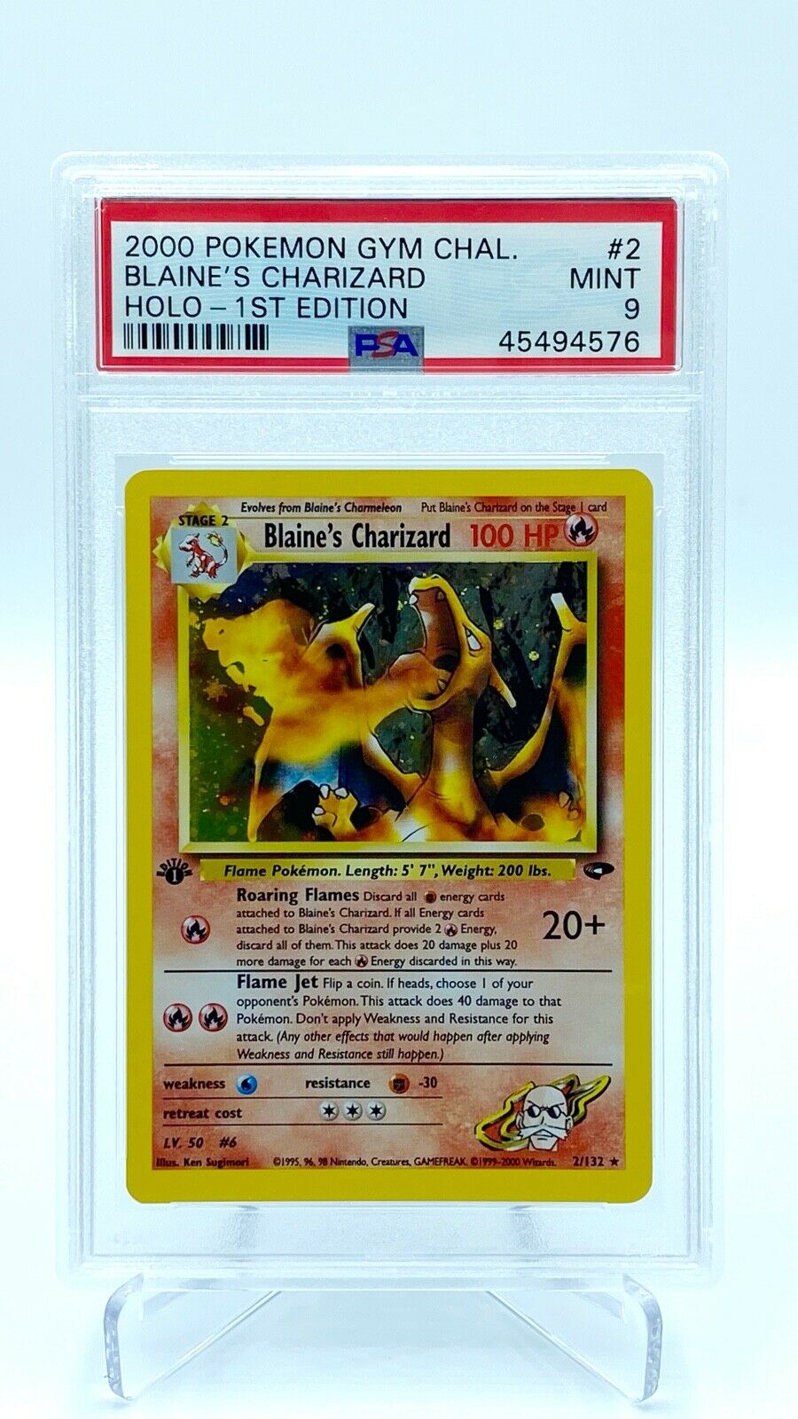 Blaines Charizard 1st Edition PSA 9  Pokemon Card  Gym Challenge STRONG 9