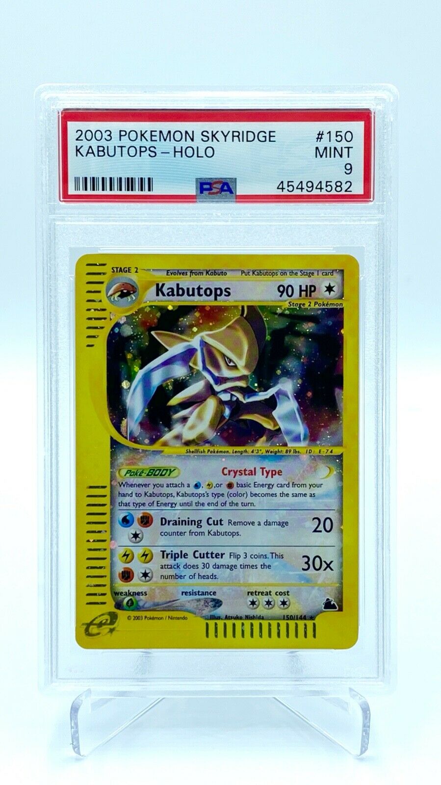 Crystal Kabutops Holo PSA 9  Pokemon Card  Skyridge 