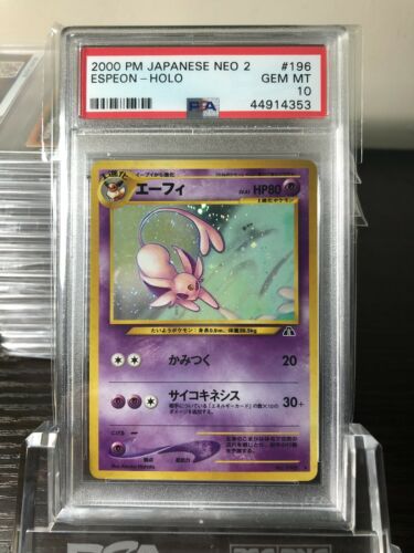 Pokemon Espeon   Japanese Neo 2  PSA 10 GEM MINT  Holo  196