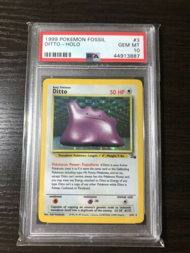 Pokemon Ditto  Fossil  Holo  PSA 10 GEM MINT  1999