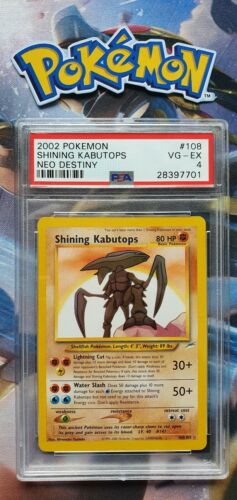 Shining Kabutops 108105 Triple Star Secret Pokemon Base Card PSA 4 Excellent
