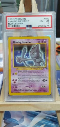 PSA 8 Shining Mewtwo  Neo Destiny 109105  Mint Pokemon Card Holo Rare