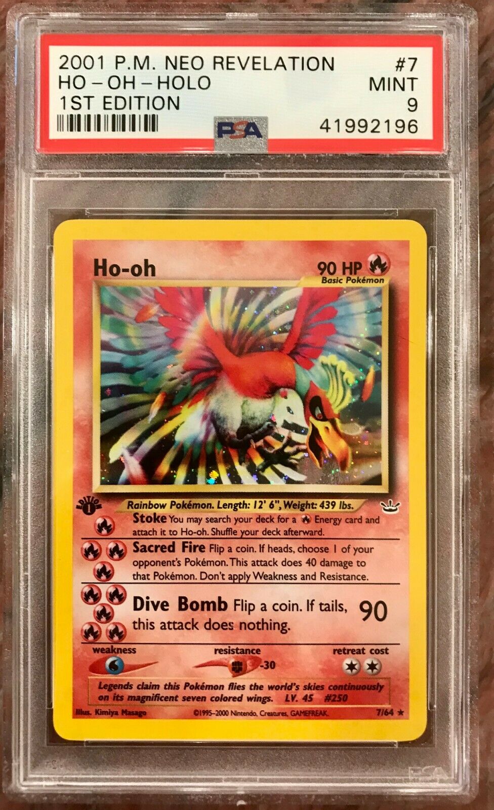 2001 Pokemon Neo Revelation 1st Edition Holo HoOh 764 PSA 9 MINT  WOTC