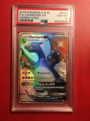 2019 Pokemon Hidden Fates Shiny Charizard GX SV49 PSA 10 GEM MINT