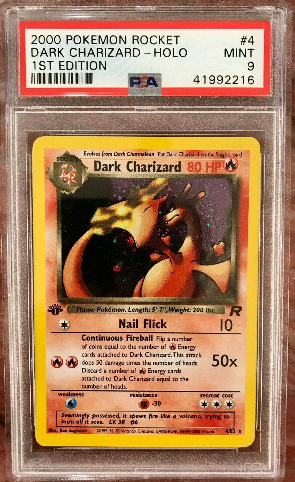 2000 Pokemon 1st Edition Dark Charizard Team Rocket 482 Holo PSA 9 MINT  