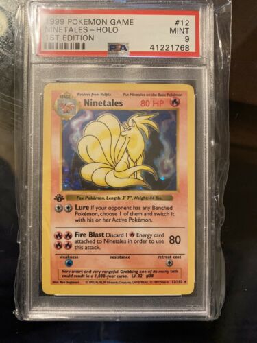 1999 Pokemon Game 1st Edition Holo Ninetales 12 PSA 9 MINT