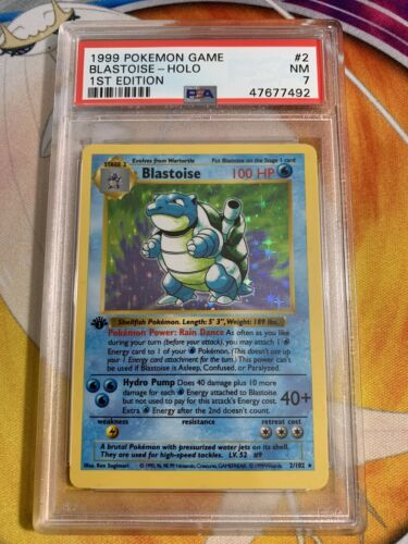 Blastoise 1st Edition Shadowless Psa 7 NM Near Mint Pokemon Base STRONG REGRADE