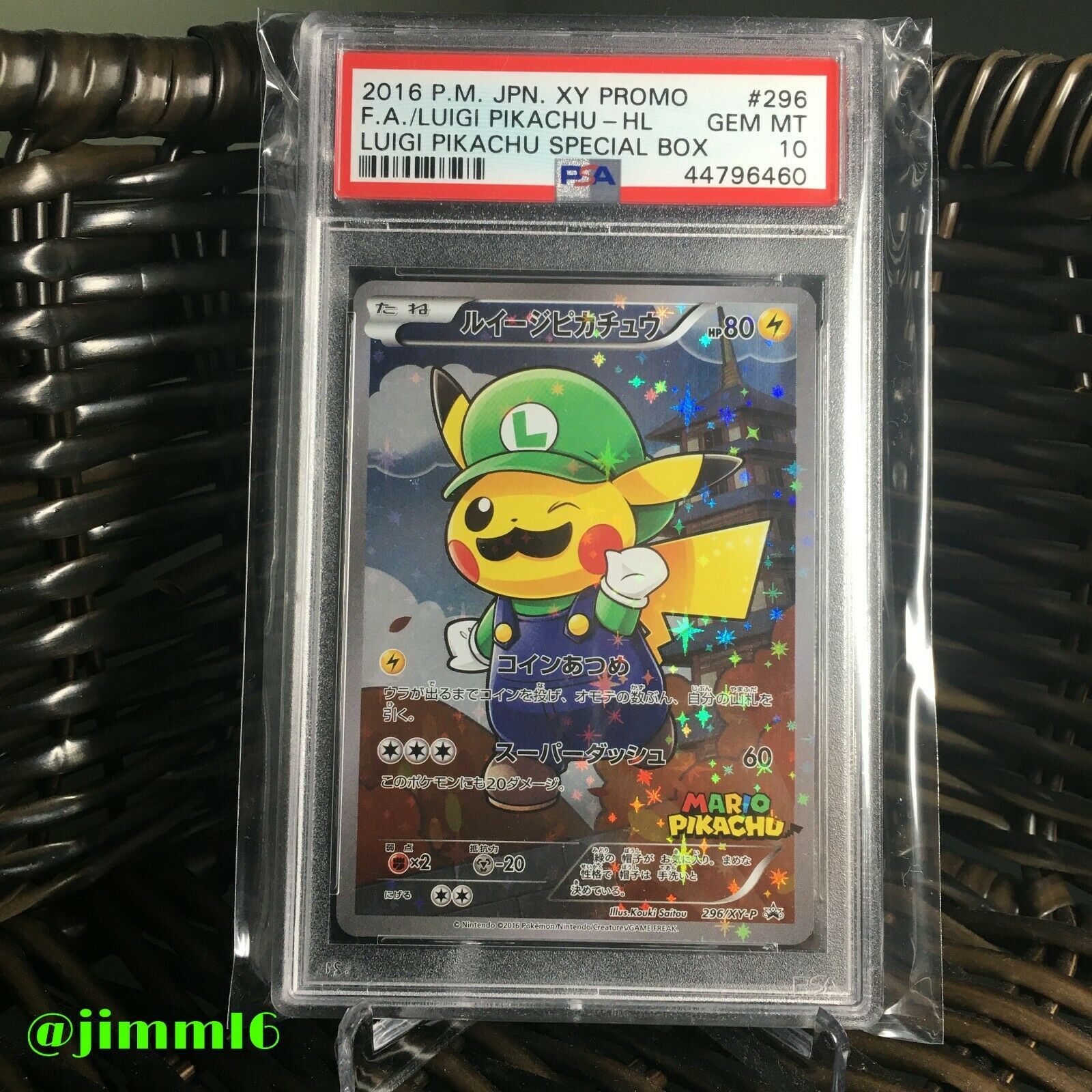 2016 Pokemon Japanese XY Promo Full Art Luigi Pikachu PSA 10 Gem Mint