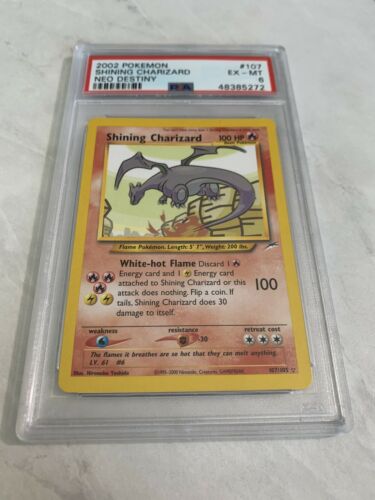 Pokemon Neo Destiny Shining Charizard Psa 6 Ex  Mint 107105 STRONG REGRADE