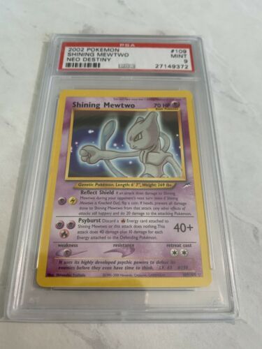 2002 Pokemon Neo Destiny  Shining Mewtwo 109 PSA 9 MINT STRONG REGRADE