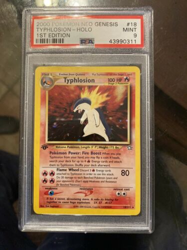 Pokemon PSA 9 Mint Typhlosion 1st Edition Neo Genesis Holo 2000 18111 