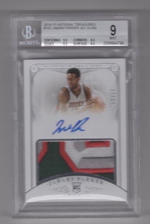 201415 National Treasures RPA RC Rookie Auto Patch Jabari Parker 3799 BGS 9 10