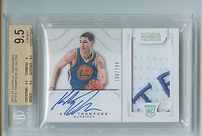 Klay Thompson 201213 National Treasures Rookie Patch Auto RPA BGS 95 SP 199