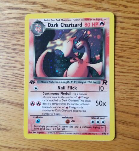 POKEMON 1st Edition Dark Charizard 482  Team Rocket  NM  Mint RARE Holo Card