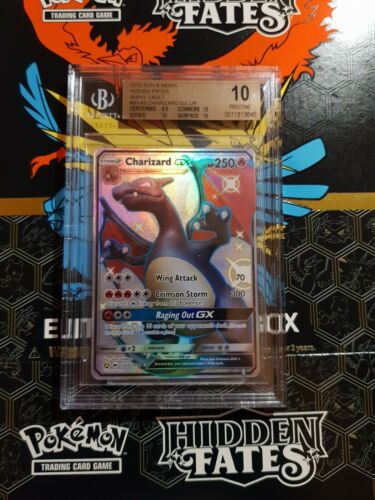 Pokemon Charizard Ultra Shiny GX Hidden Fates SV49SV94 BGS 10PSA 10 PRISTINE