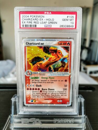 PSA 10 Charizard EX Fire Red Leaf Green Gem Mint Holo Pokemon Card 105112