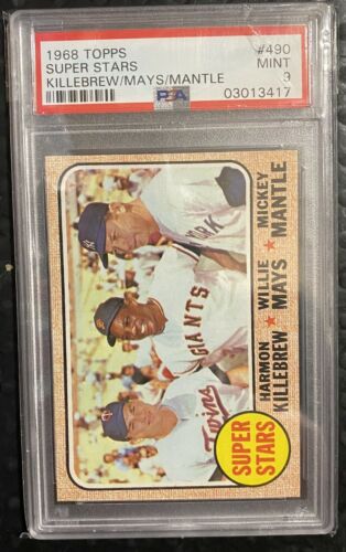 1968 Topps Baseball 490 Superstars Mickey MantleMaysKill PSA 9 Mint