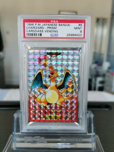 PSA 9 Charizard Japanese Prism Bandai Carddass Vending 1996 006 Pokemon Card