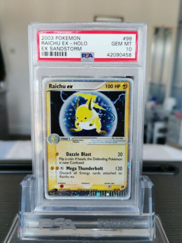 PSA 10 Raichu ex Holo Pokemon Card  Ex Sandstorm  98  Gem Mint