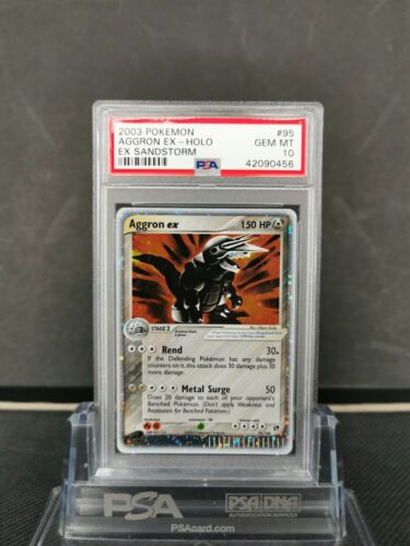 PSA 10 Aggron ex Holo 95100 Pokemon Card Ex Sandstorm 2003  Gem Mint  Pop 43