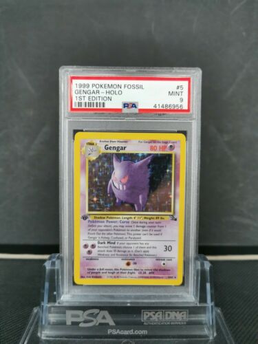 PSA 9 Gengar 1st Edition 562 Fossil Condition Holo Pokemon Card  Mint