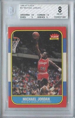 MICHAEL JORDAN 1986 87 FLEER BASKETBALL 57 BULLS ROOKIE BGS 8