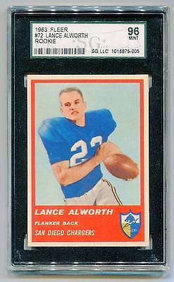 1963 Fleer Lance Alworth 72 Rookie San Diego Chargers SGC 96 MINT  LOT25