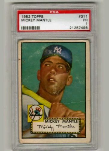 1952 Topps Mickey Mantle 311 PSA 1