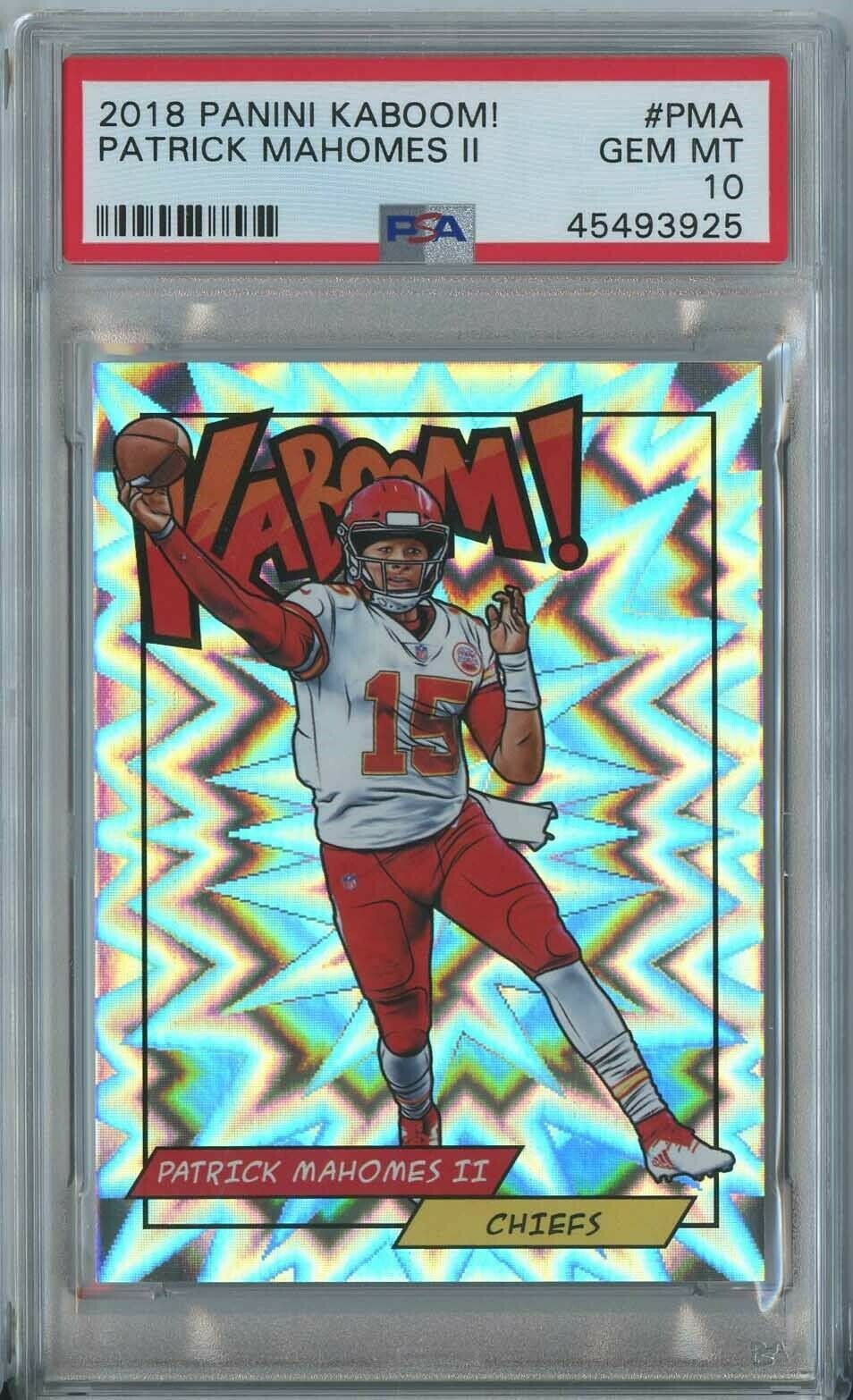 Patrick Mahomes II 2018 Panini Football Kaboom PMA Kansas City Chiefs PSA 10