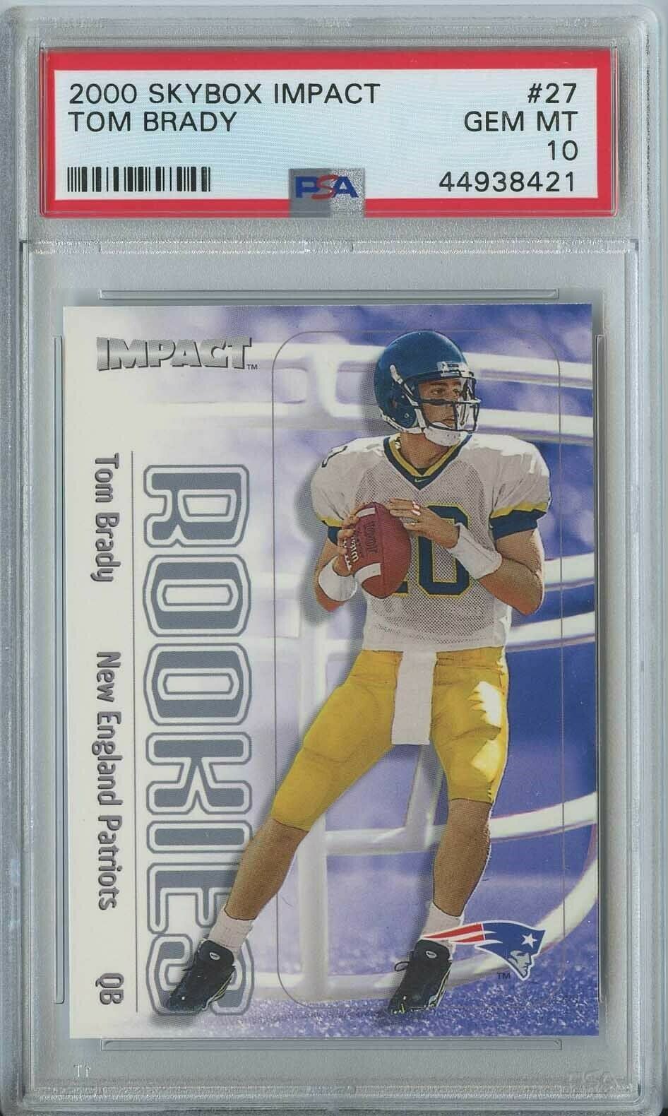 Tom Brady 2000 Skybox Impact Football 27 PatriotsBuccaneers RC Rookie PSA 10