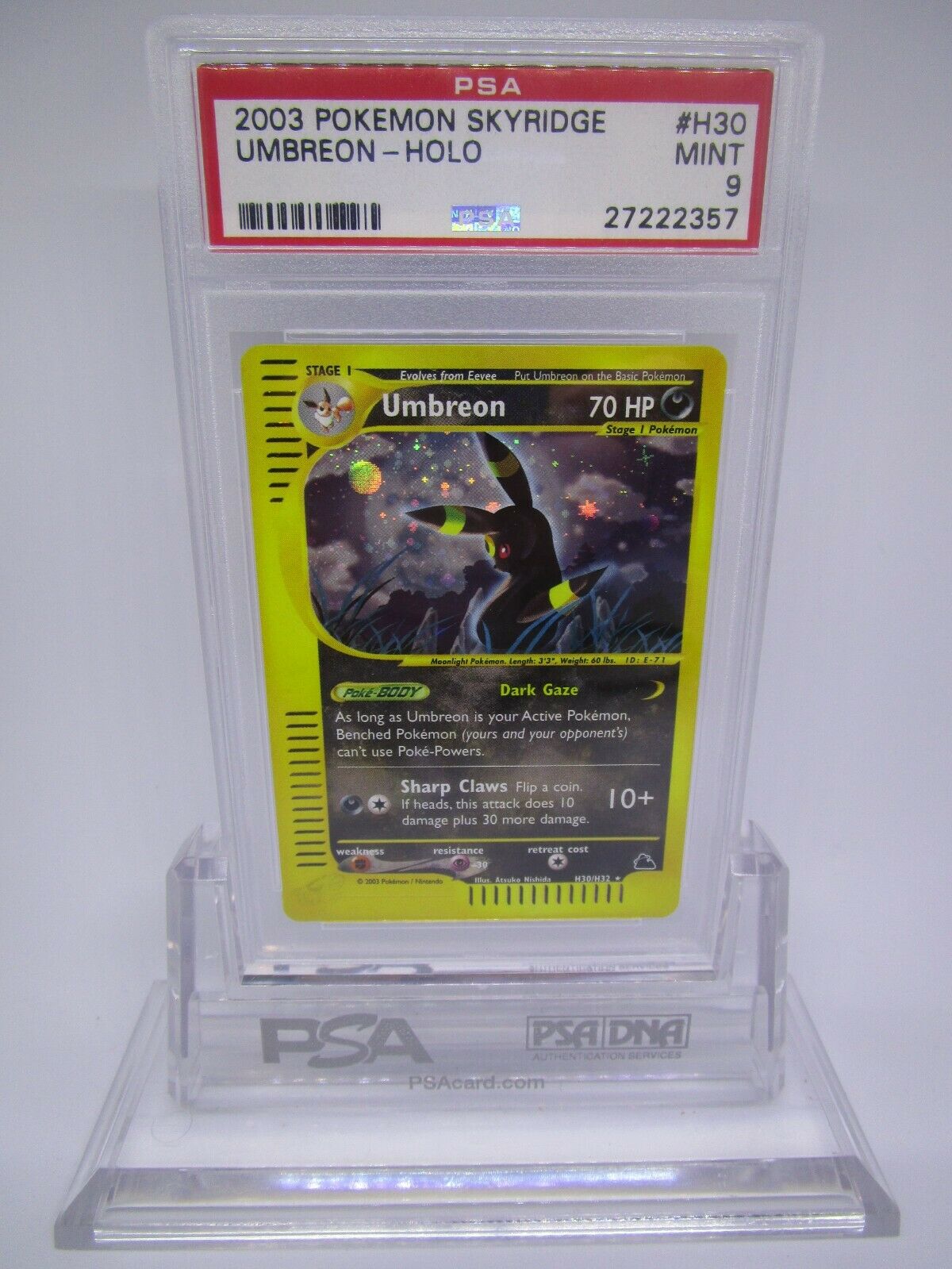 PSA 9 MINT Umbreon Holo Rare Skyridge e reader Pokemon Card         H30H32  B49