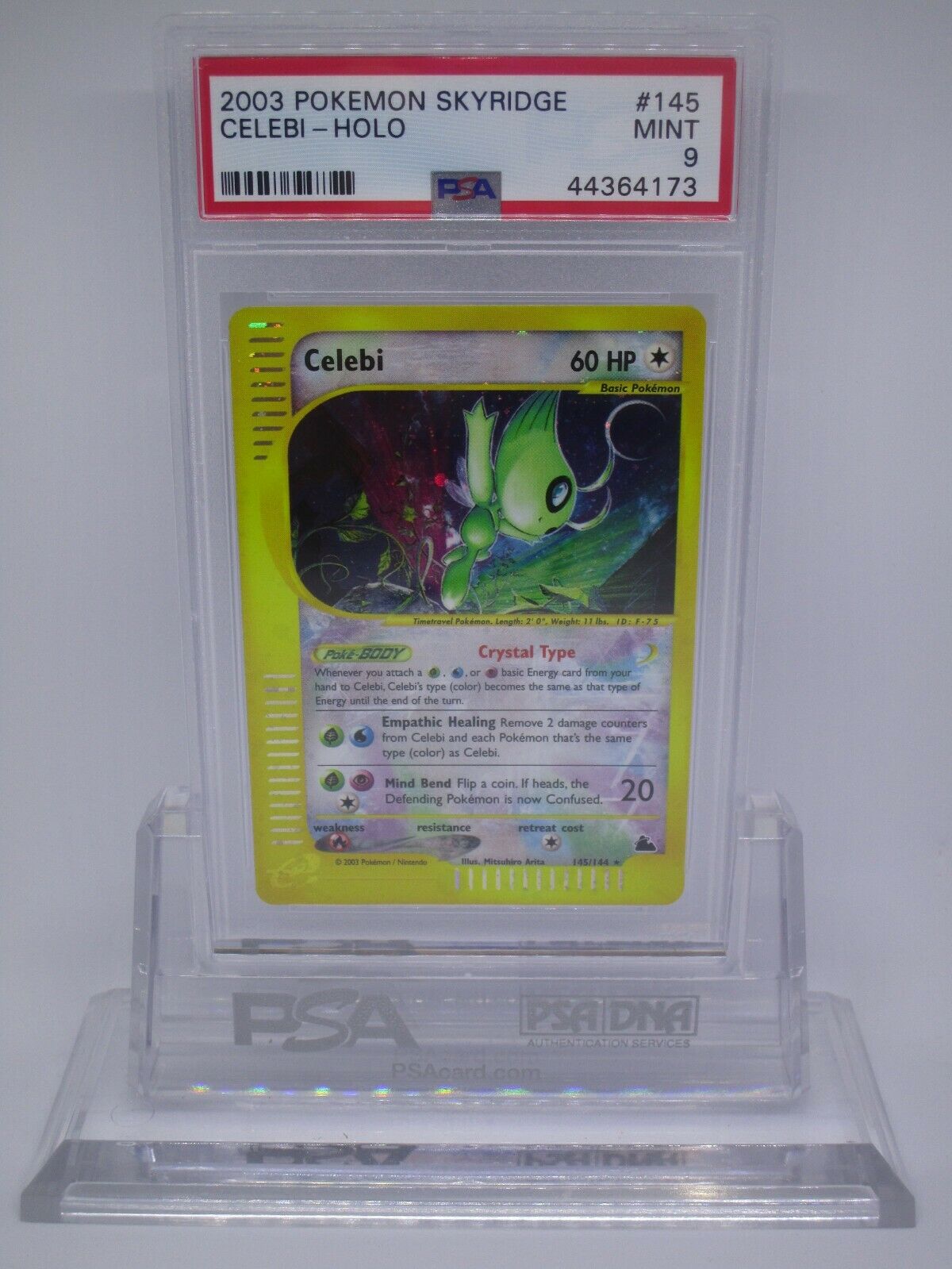 PSA 9 MINT Crystal Celebi Secret Holo Skyridge Pokemon Card       145144    B49