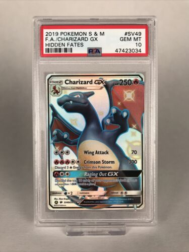 2019 Pokemon Sun  Moon Hidden Fates SV49 Shiny Charizard GX PSA 10 GEM MINT